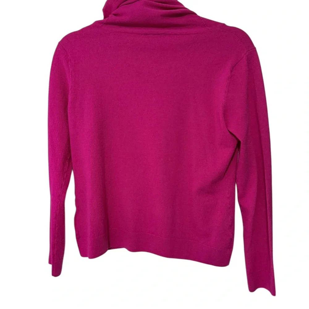 Brooks Brothers Saxxon Wool Magenta Cowl Neck Sweater size Large
